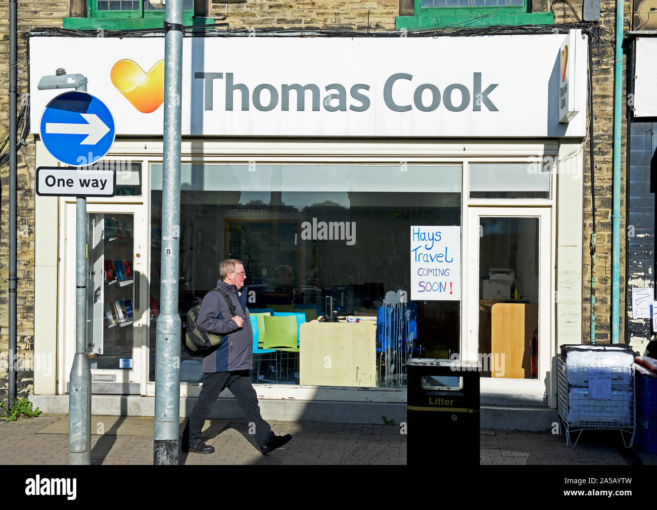 Niederlassung von Thomas Cook, Reisebüros, bald ein Absatzmarkt Hays Travel, England UK werden Stockfoto