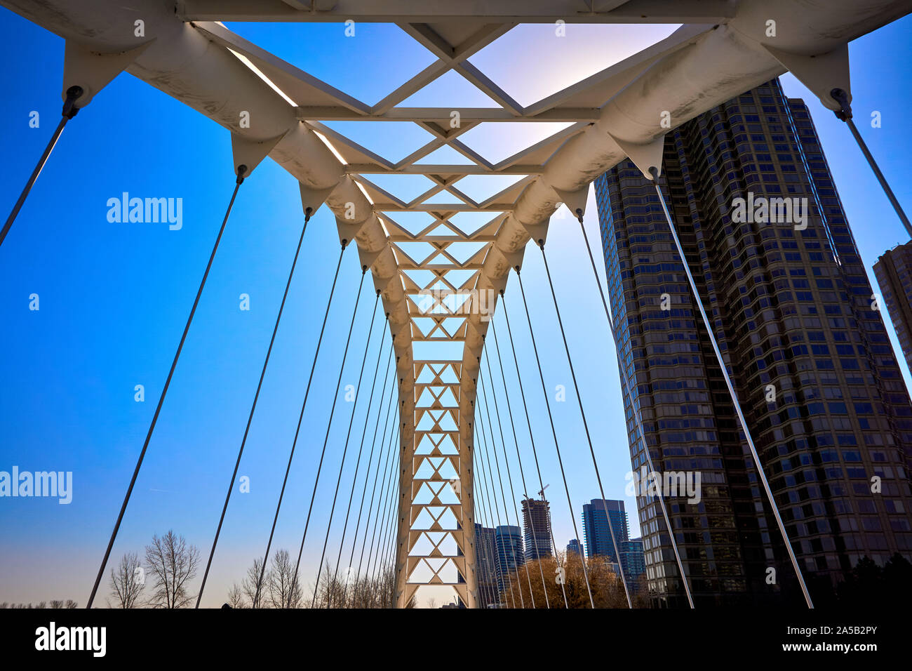 Humber Bay Bogenbrücke Toronto (weiße Brücke) Stockfoto