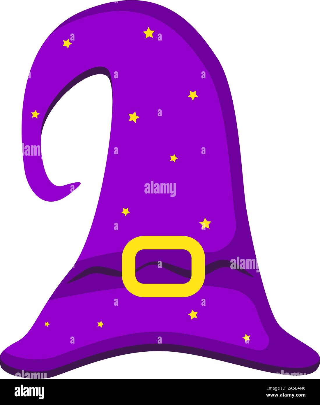 Hat der Hexe gekrümmt ist, Illustration zu Halloween. Kostüm Konzept Stock Vektor