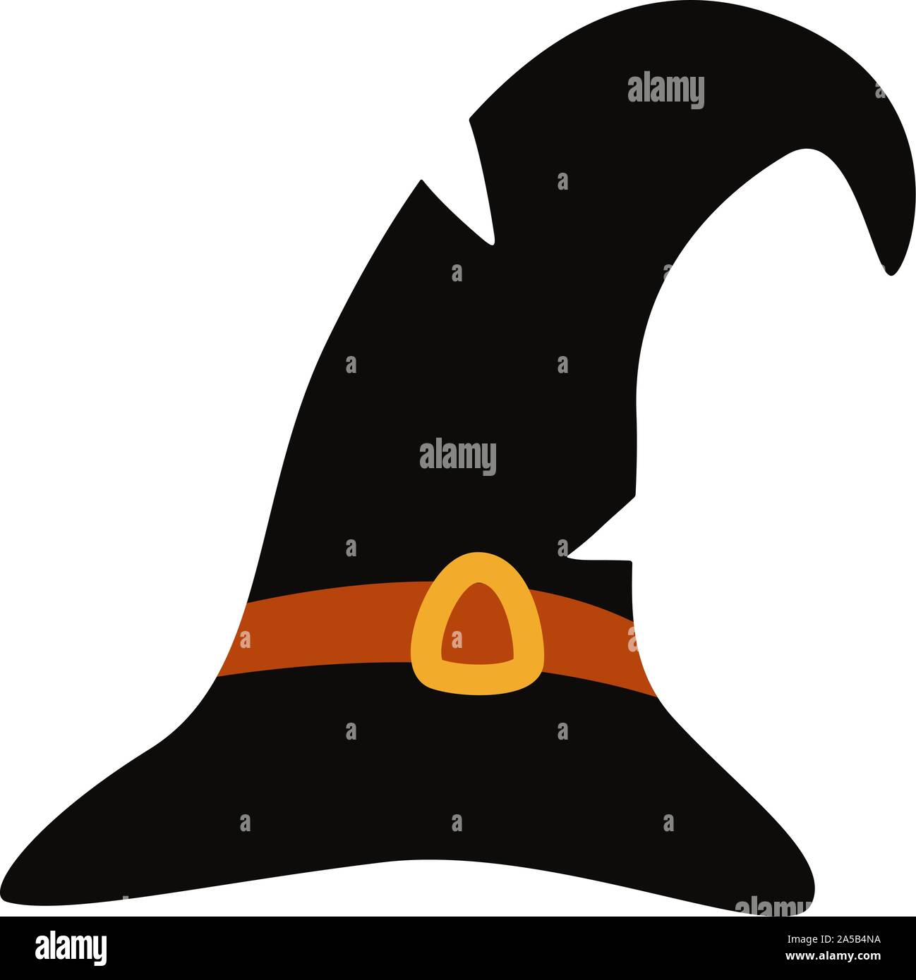 Hat der Hexe gekrümmt ist, Illustration zu Halloween. Kostüm Konzept Stock Vektor