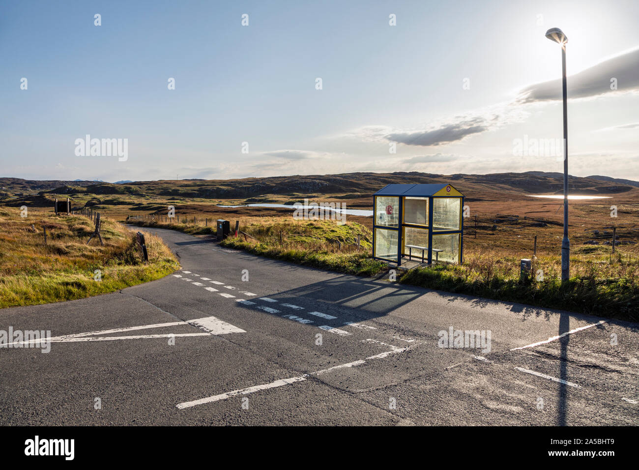 Bushaltestelle, Carloway, Isle of Lewis, Äußere Hebriden Stockfoto