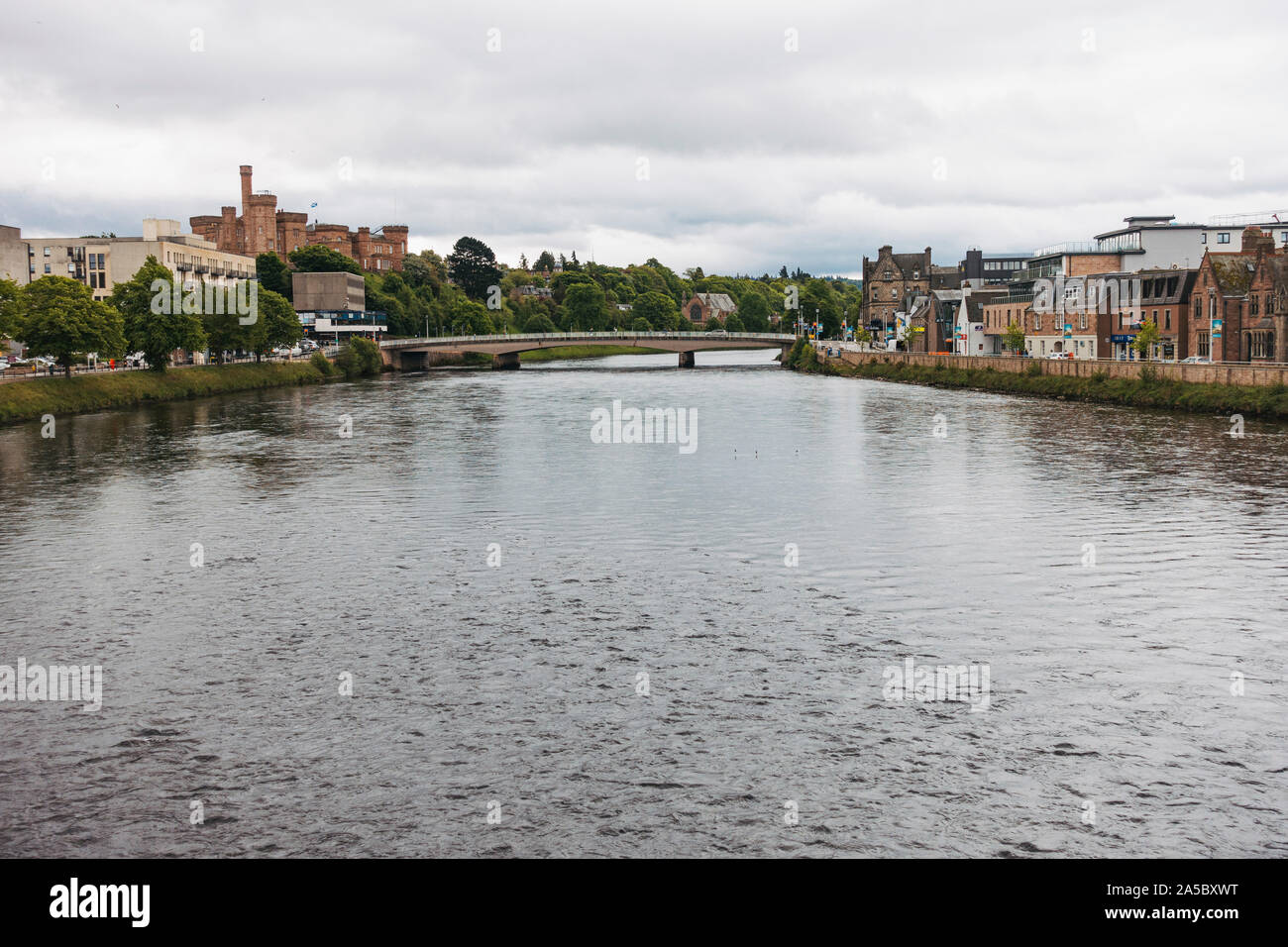 Die Burg von Inverness, am Ufer des Flusses Ness, Schottland, Vereinigtes Königreich Stockfoto