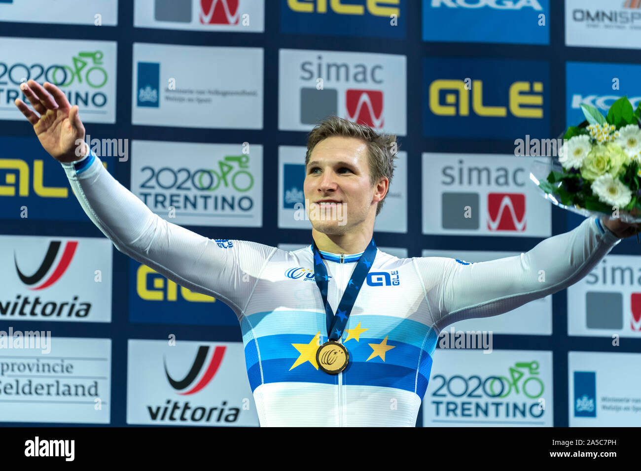Jeffrey Hoogland (NED) beim UEC Titel Radfahren Europäische Meisterschaft am Oktober, 18 2019 in Apeldoorn, Niederlande. (Foto von SCS/Sander Chamid) Stockfoto