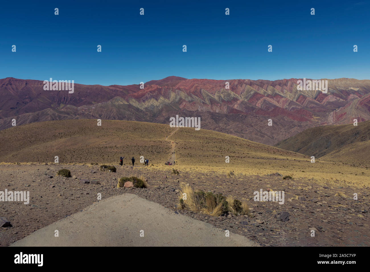 Ort DES erranias del hornocal" genannt, ein Berg mit 14 Farben in Jujuy, Argentinien Stockfoto