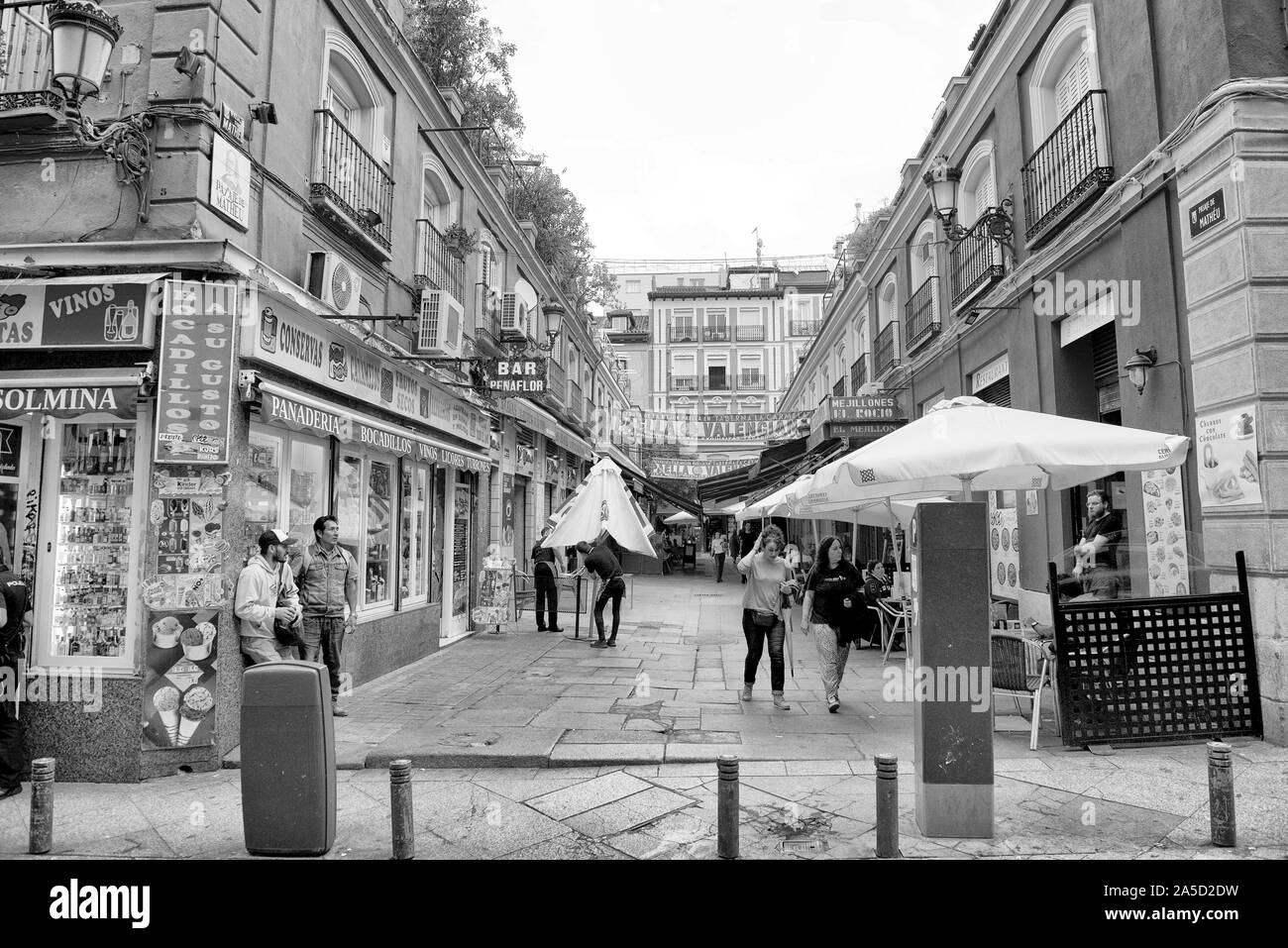 Straßenszene in Madrid, Spanien Stockfoto