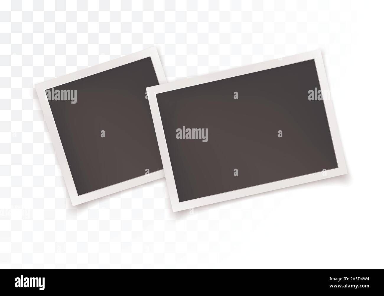 Foto Frame Set. Platz und Horizontale Fotografie Frame Vorlage für Ihr Design. Vector Illustration isoliert auf transparentem Hintergrund Stock Vektor