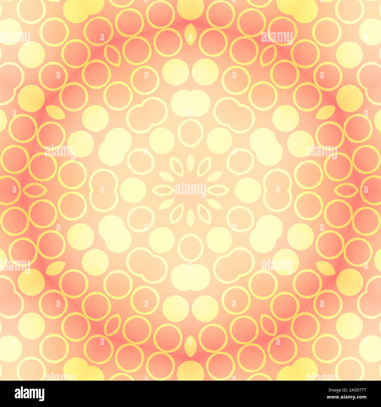 Kreative geometrische Form Kunst auf rosa und orange Farbverlauf im Hintergrund, leichte Undichtigkeit unscharfe Abbildung Stockfoto