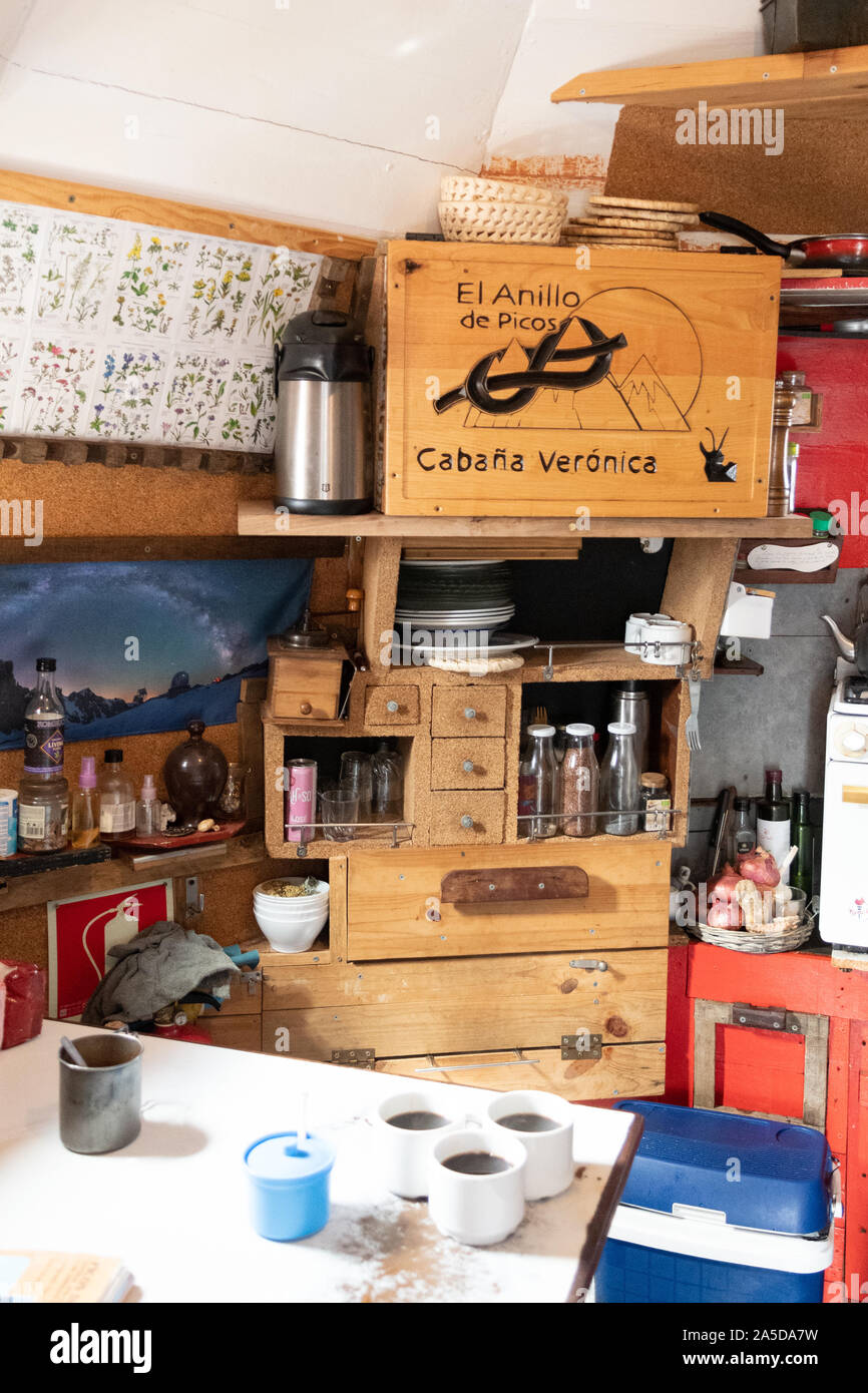 Cabana Veronica Berghütte Innenraum - Picos de Europa Nationalpark, Massif Central, Spanien Stockfoto