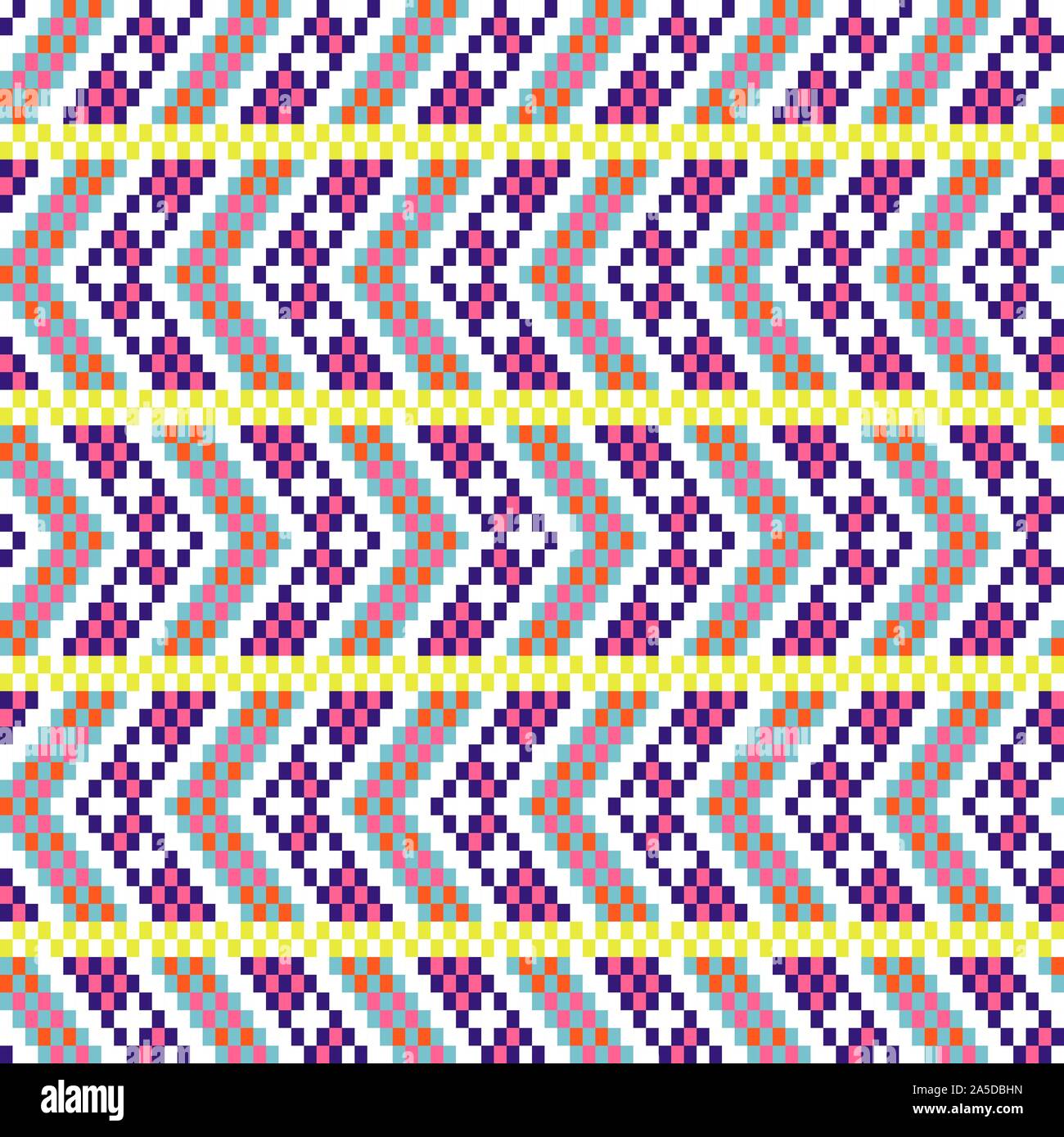 Dicker Pfeil Chevron nahtlose Muster pixelblöcke Formen Textur. Stock Vektor