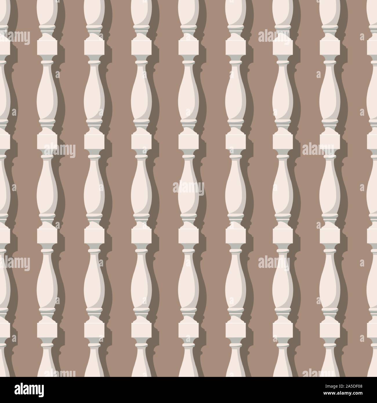 Nahtlose Muster mit Balustraden. Architektonische Details oder Möbelstücke. Vector EPS 10. Stock Vektor