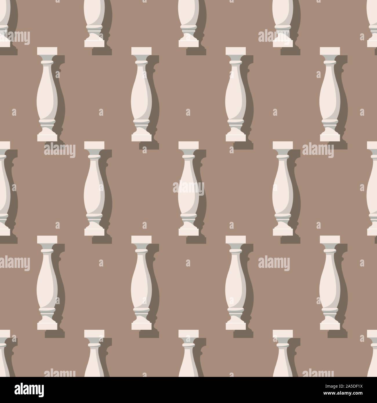Nahtlose Muster mit Balustraden. Architektonische Details oder Möbelstücke. Vector EPS 10. Stock Vektor