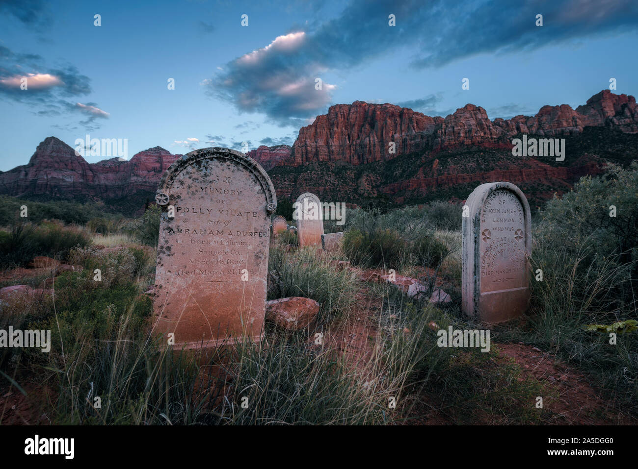 Historischen Pioneer Cemetery in Springdale, Pennsylvania Stockfoto