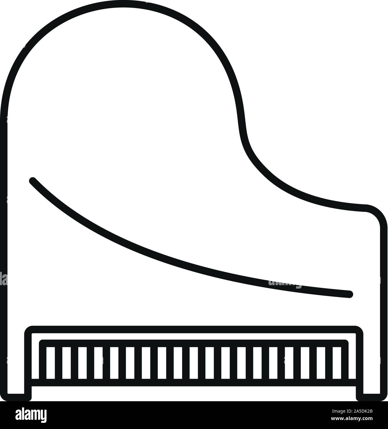 Top view Classic Grand Piano-Symbol. Outline Top View Classic Grand Piano vektor Symbol für Web Design auf weißem Hintergrund Stock Vektor