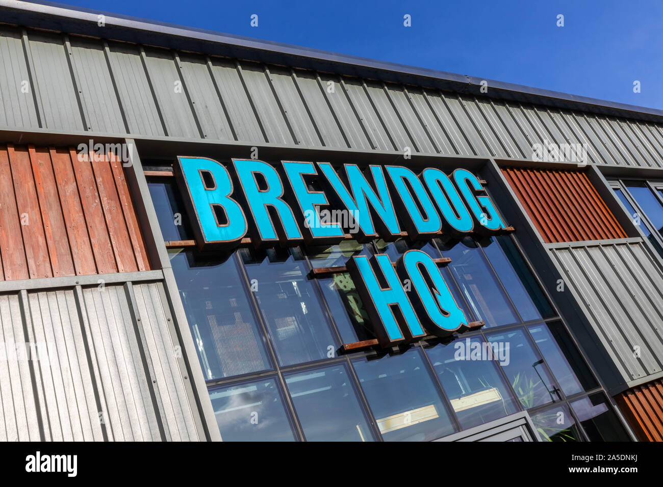 Die Brewdog Bier Brauerei Hauptsitz in Ellon Aberdeenshire, Schottland, Großbritannien Stockfoto