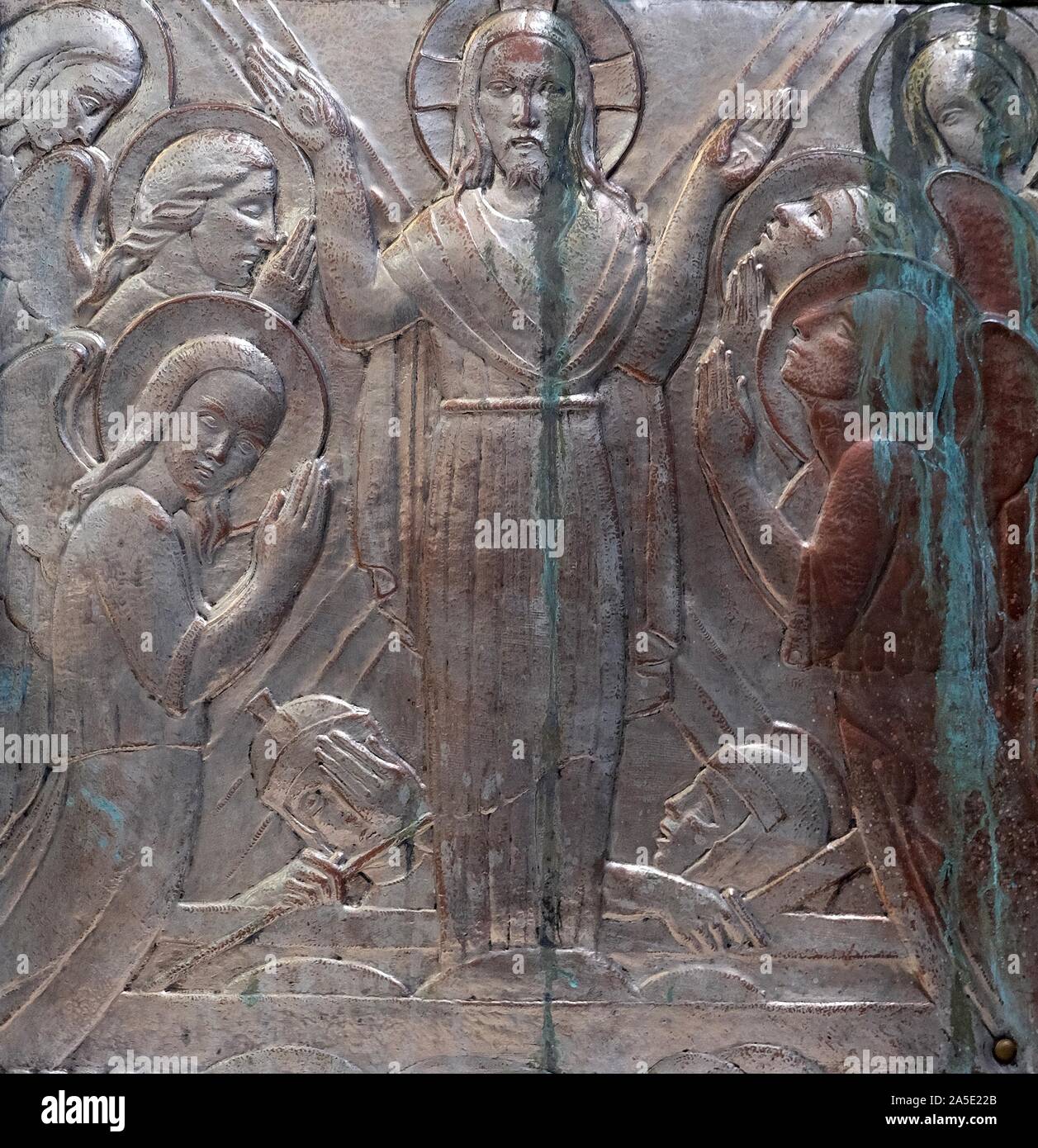 Die Auferstehung Jesu, Altar des Heiligen Herzen Jesu in der Kirche des Heiligen Blasius, Zagreb, Kroatien. Stockfoto