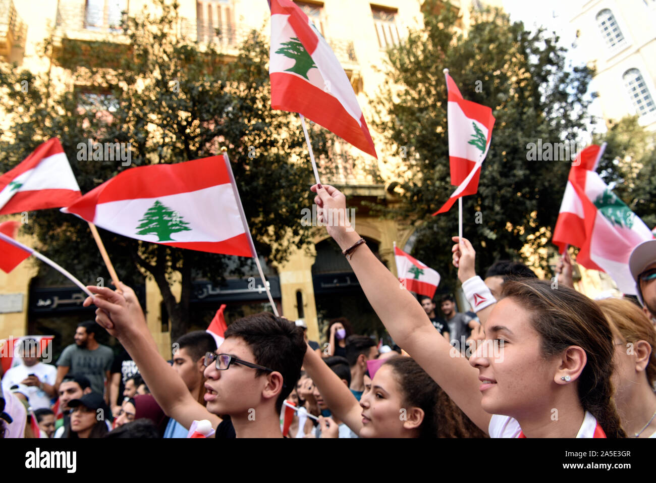 Protesten gegen die Regierung, Downtown, Beirut, Libanon. 19. Oktober 2019 Stockfoto