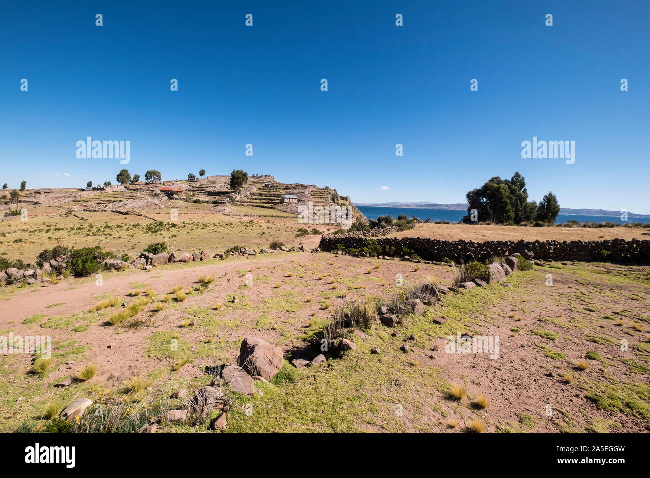 Peru, Insel Taquile, Titicacasee Stockfoto