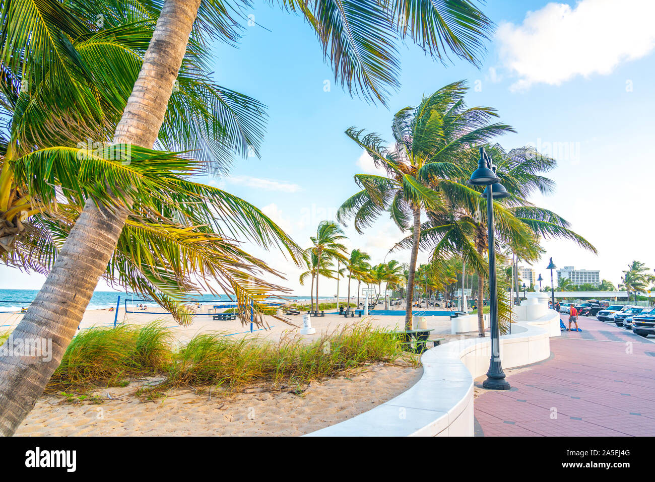 Fort Lauderdale, Florida, USA - 20. September 2019: Strand bei Fort Lauderdale in Florida Stockfoto