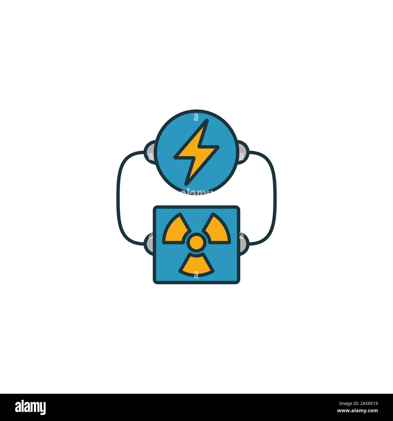 Kernenergie Icon Set. Vier Elemente in verschiedenen Stilrichtungen von Kraft und Energie icons Collection. Kreative Kernenergie Icons, Umriss Stock Vektor