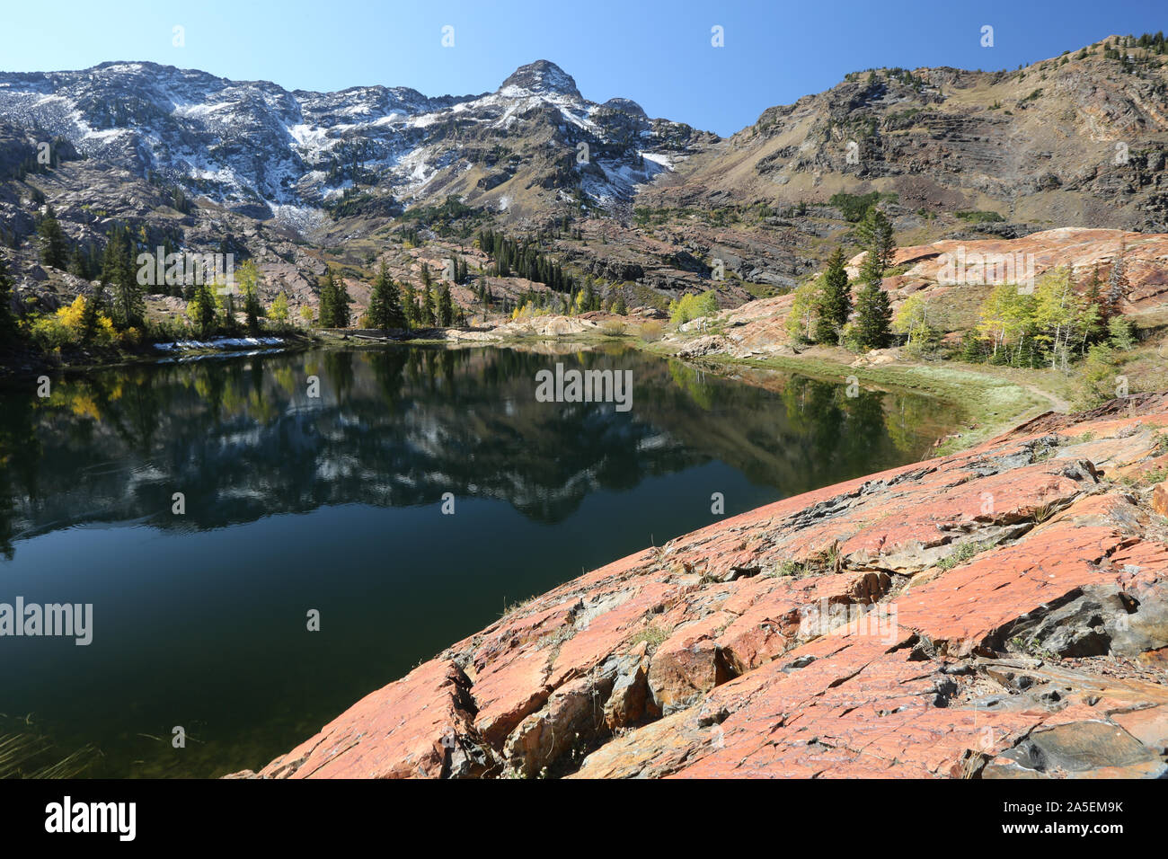 See Florenz im Herbst, Big Cottonwood Canyon, Utah Stockfoto
