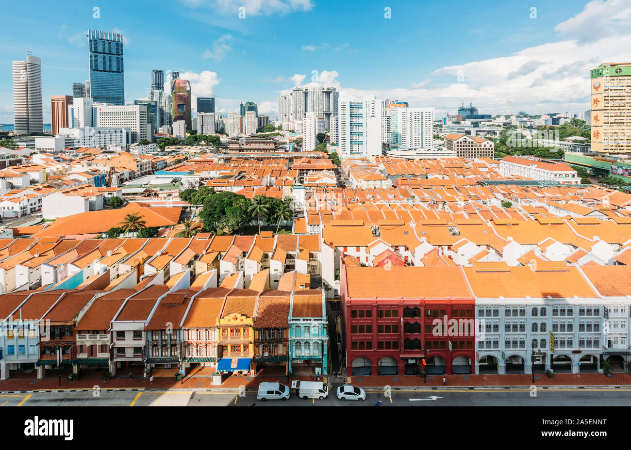 Singapur-23 Jun 2018: Singapur China Town Bereich Luftbild skyline Stockfoto