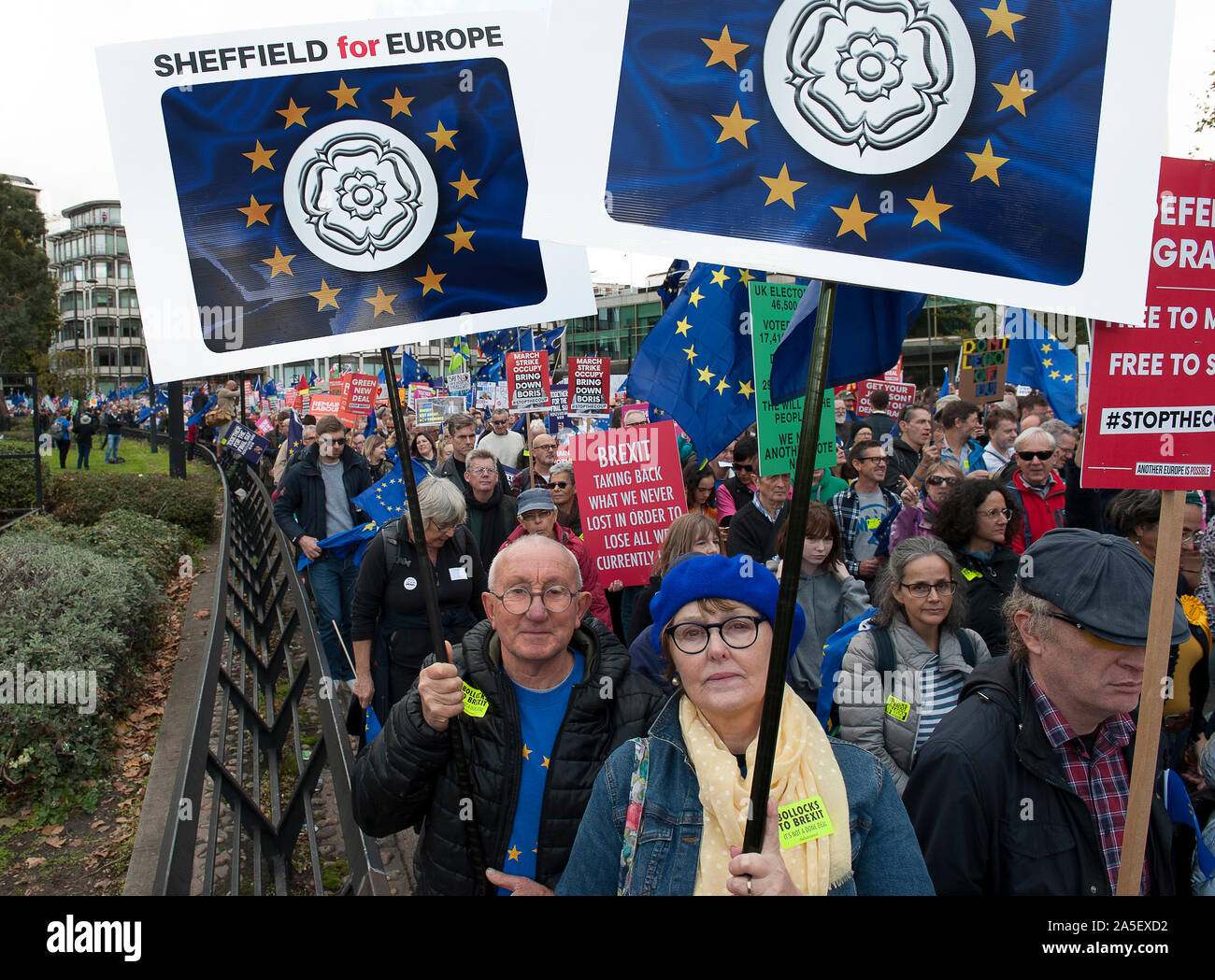 Die Abstimmung März - 19.10.19 Stockfoto