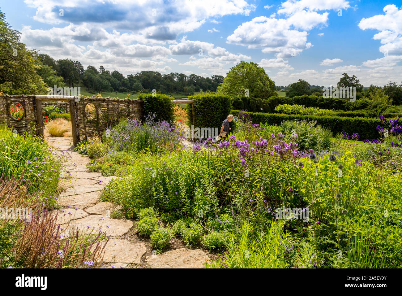 Eine der Farbigen Gärten in der neu restaurierten "Newt in Somerset' Garten und Hotel, nr Bruton, England, Großbritannien Stockfoto