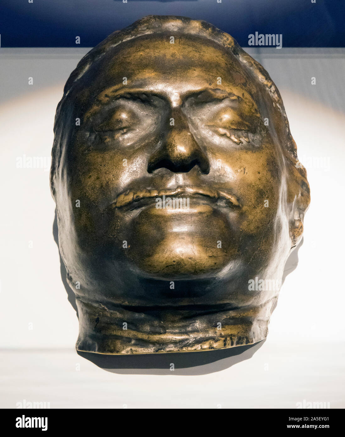 Tod Maske Peter des Großen, von Carlo Bartolomeo Rastrelli. In der Malaga Zweig der Staatliche Russische Museum ausgestellt. Colección del Museo Ruso S Stockfoto