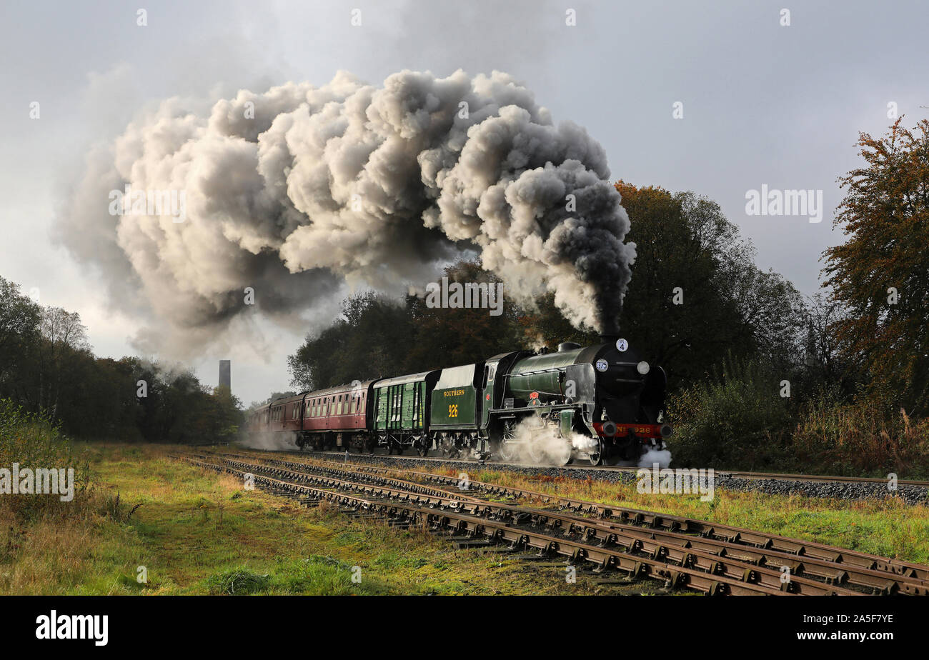 926 "repton" fährt von ramsbottom auf der East Lancs Eisenbahn. Stockfoto