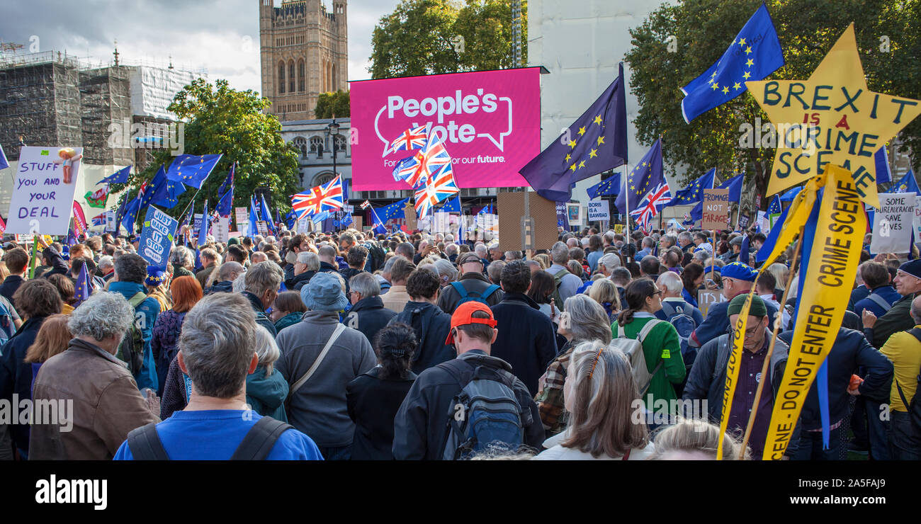 People's Stimme Kundgebung an Parliament Square, 19. Oktober 2019 Stockfoto