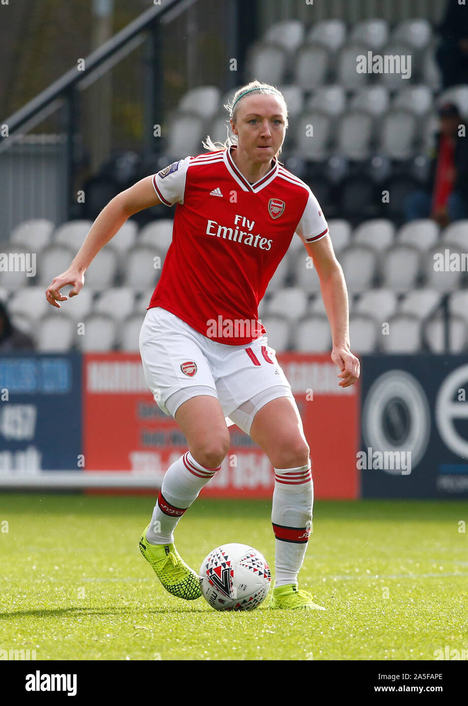 Boreham Wood, Großbritannien. Okt, 2019 20. Portsmouth, England - 20. Oktober: Louise Quinn von Arsenal im FA WSL Reifen Continental Cup Gruppe ein Süden Übereinstimmung zwischen Arsenal Frauen und Charlton Athletic Frauen an der Wiese Park Stadion am 20. September 2019 in Leeds, England Credit: Aktion Foto Sport/Alamy leben Nachrichten Stockfoto