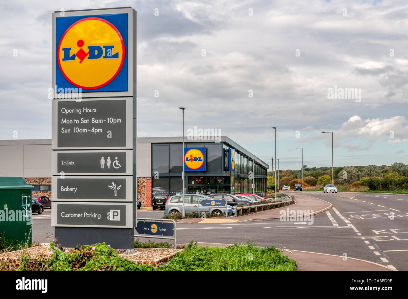 Lidl Supermarkt Heacham in West Norfolk. Stockfoto