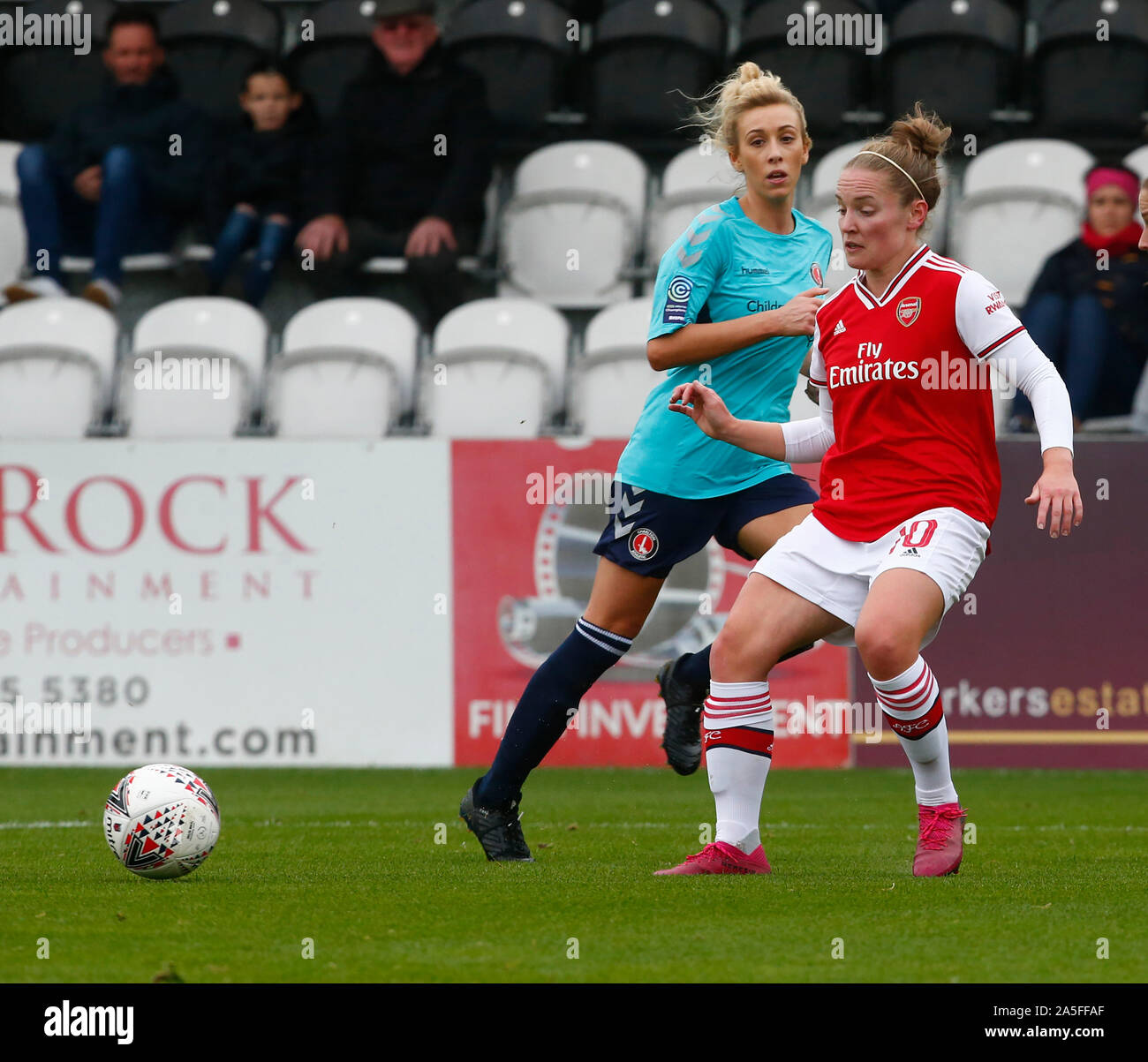 Boreham Wood, Großbritannien. Okt, 2019 20. Portsmouth, England - Oktober 20: Kim wenig von Arsenal im FA WSL Reifen Continental Cup Gruppe ein Süden Übereinstimmung zwischen Arsenal Frauen und Charlton Athletic Frauen an der Wiese Park Stadion am 20. September 2019 in Leeds, England Credit: Aktion Foto Sport/Alamy leben Nachrichten Stockfoto