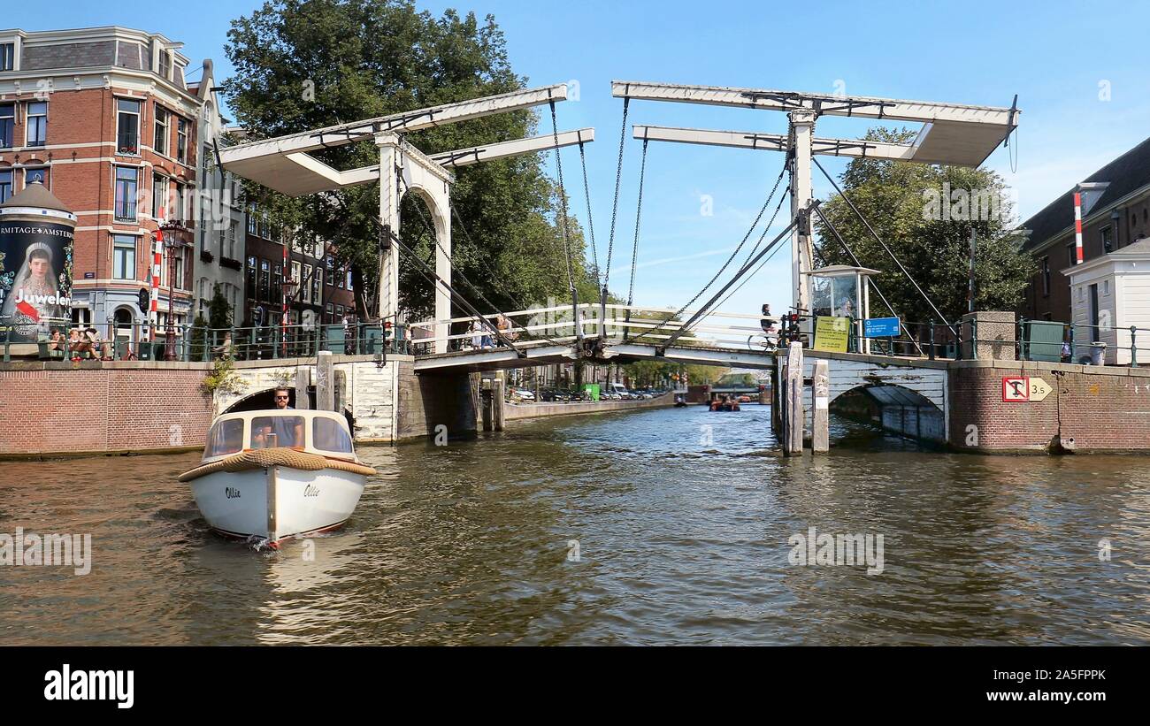 Amsterdam alte Holzbrücke Stockfoto