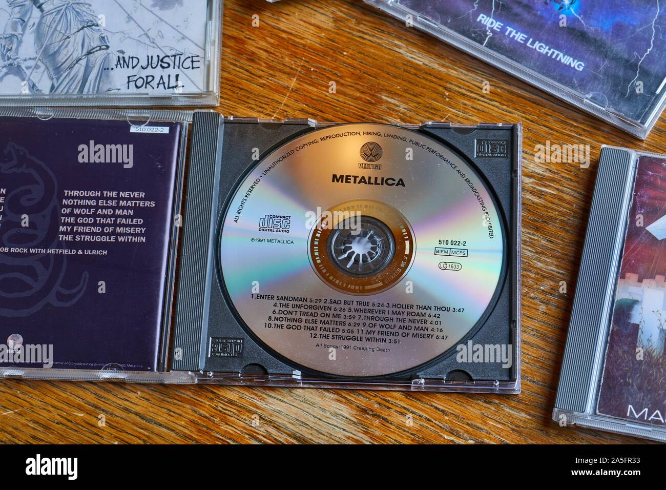 Metallica Ride The Lightning und andere CDs Stockfoto
