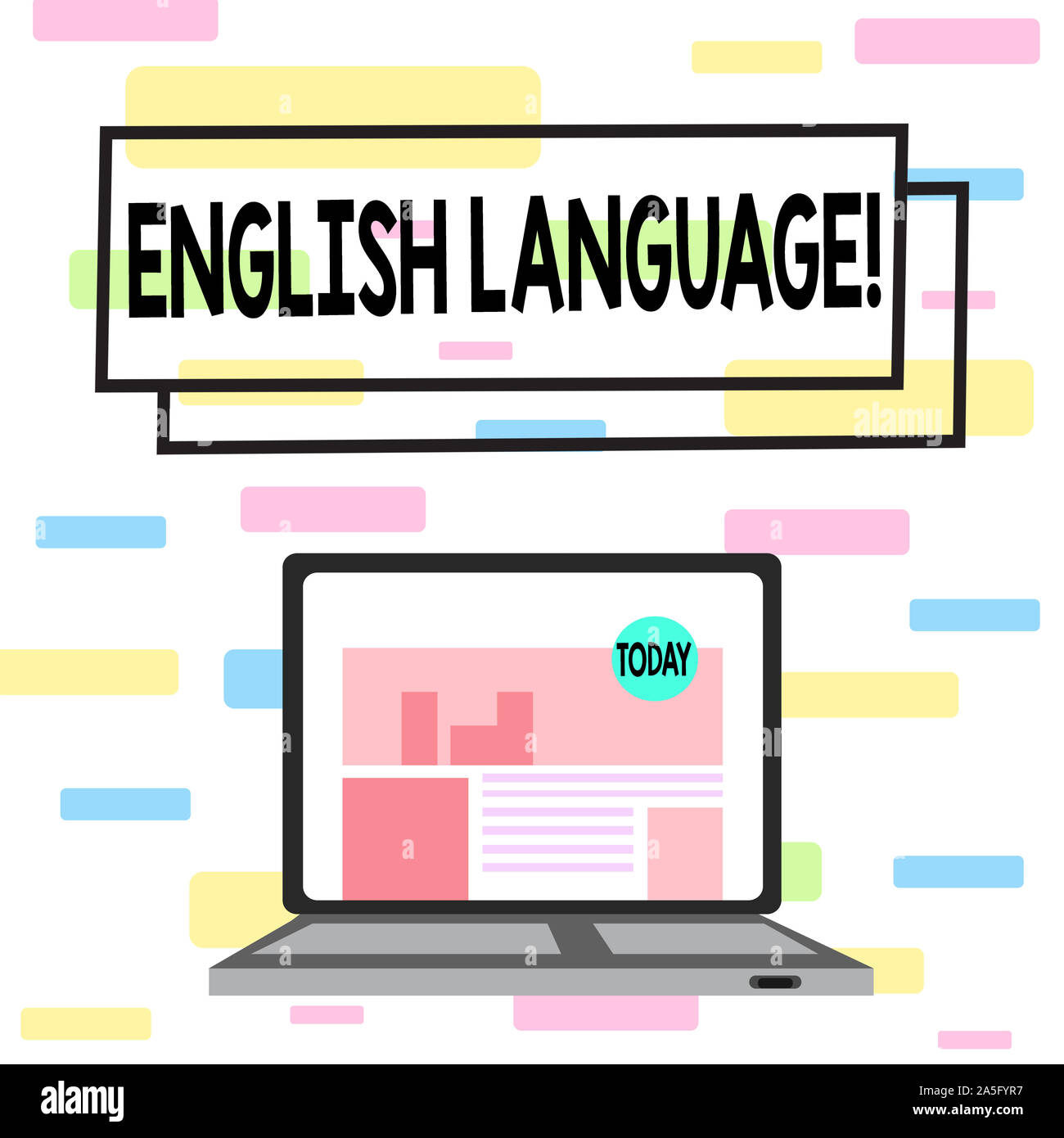 Schreiben Hinweis mit englischer Sprache. Business Konzept für Dritte gesprochen native lang in der Welt nach Chinesisch und Spanisch Laptop Eingeschaltet mit Websit Stockfoto