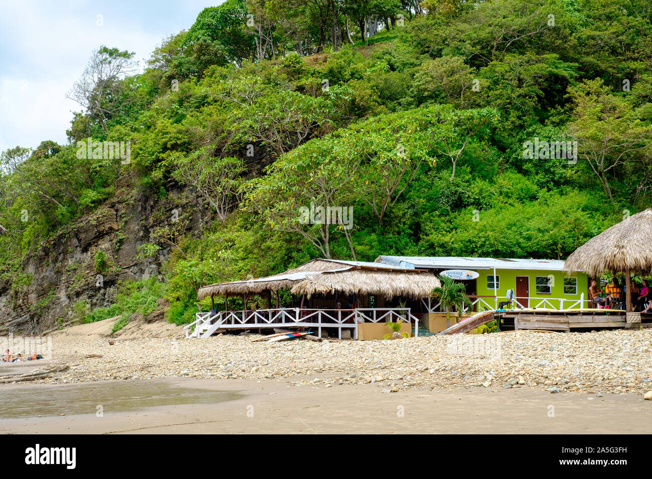 Restaurant am Strand von San Juan del Sur in Nicaragua Stockfoto
