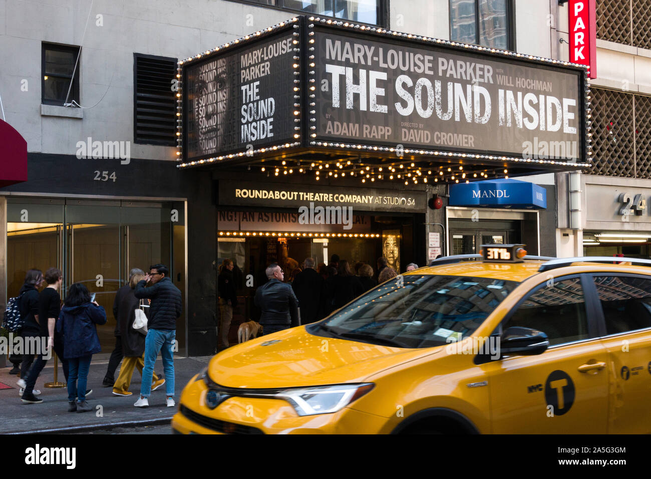 "Der Sound innerhalb von "Studio 54 Theater, NEW YORK CITY, USA Stockfoto