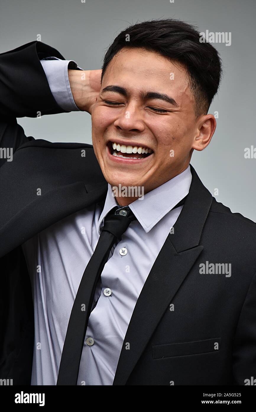 Spanischer Unternehmer Lachen Stockfoto