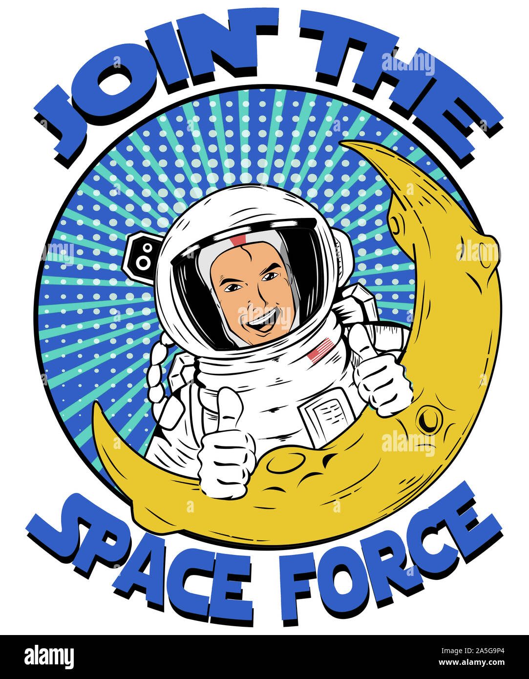 Propaganda Einstellung Grafik für das United States Space Force Stockfoto
