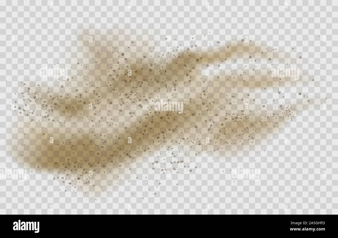Flying Sand auf transparentem Hintergrund Stock Vektor