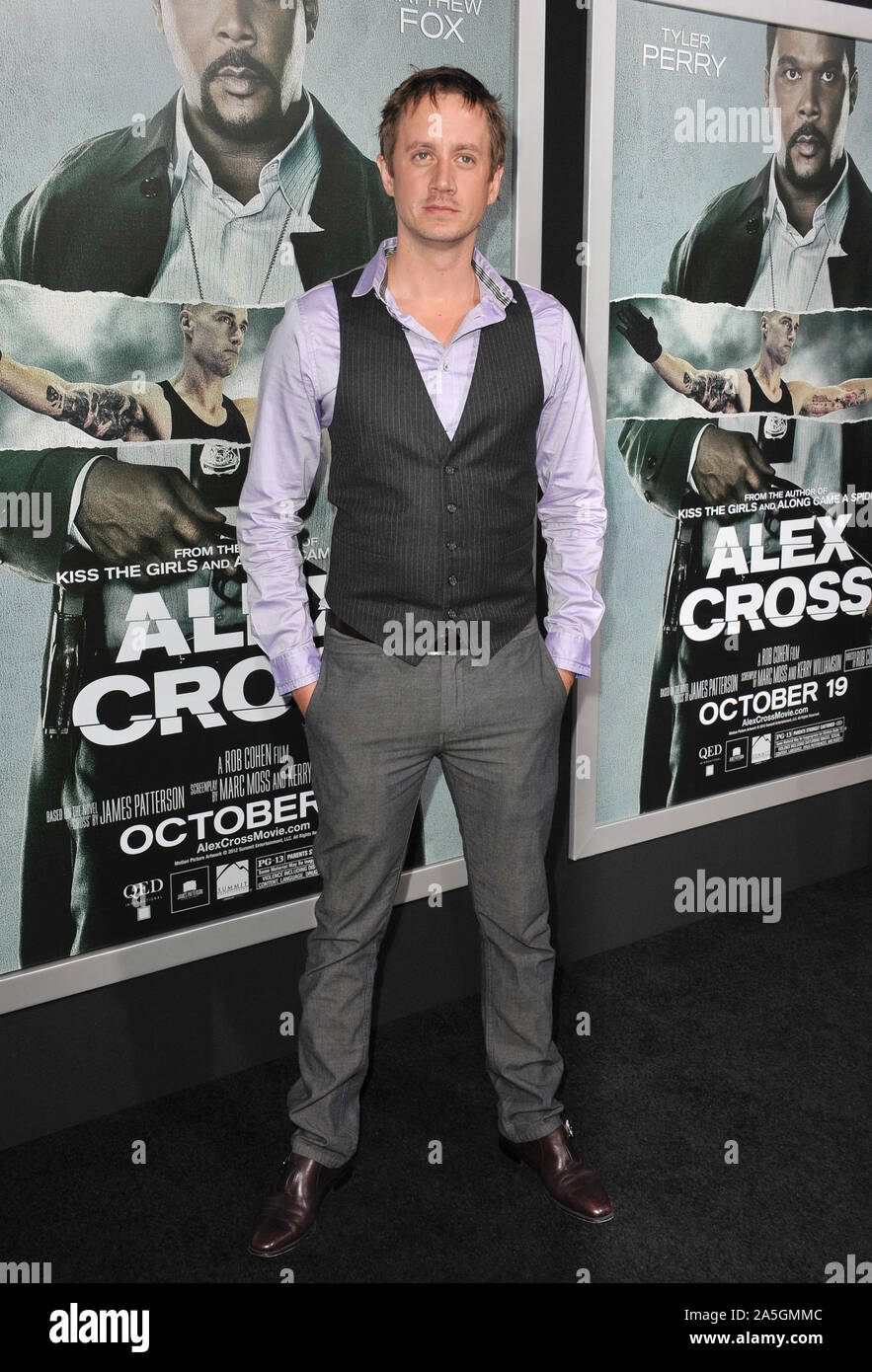 LOS ANGELES, Ca. Oktober 15, 2012: Chad Lindberg am Los Angeles Premiere von 'Alex Cross' im Cinerama Dome, Hollywood. © 2012 Paul Smith/Featureflash Stockfoto