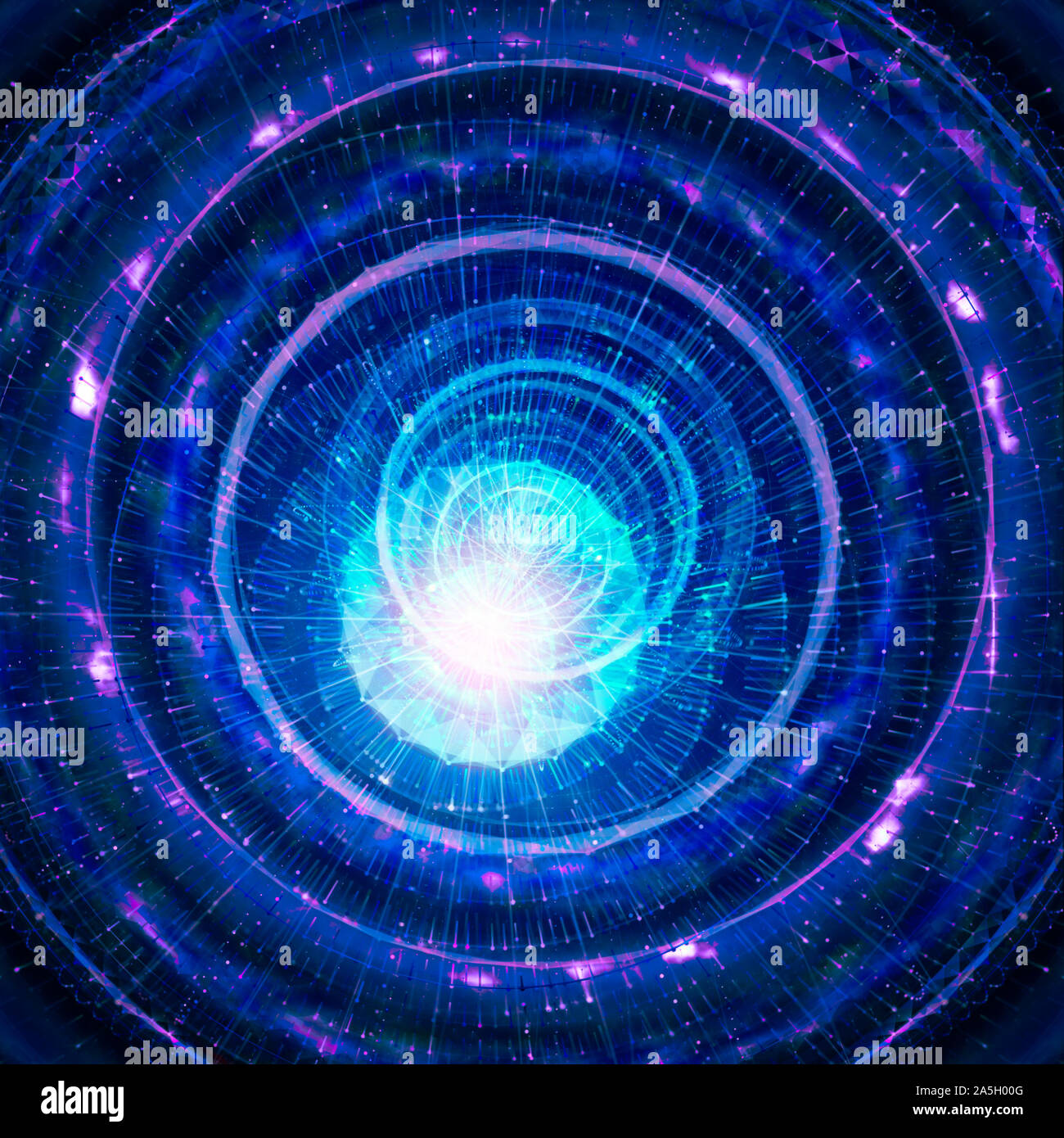 Futuristische Technologie Hintergrund. Weltraum, Alien Technologie und Raumschiff Konzept Stockfoto