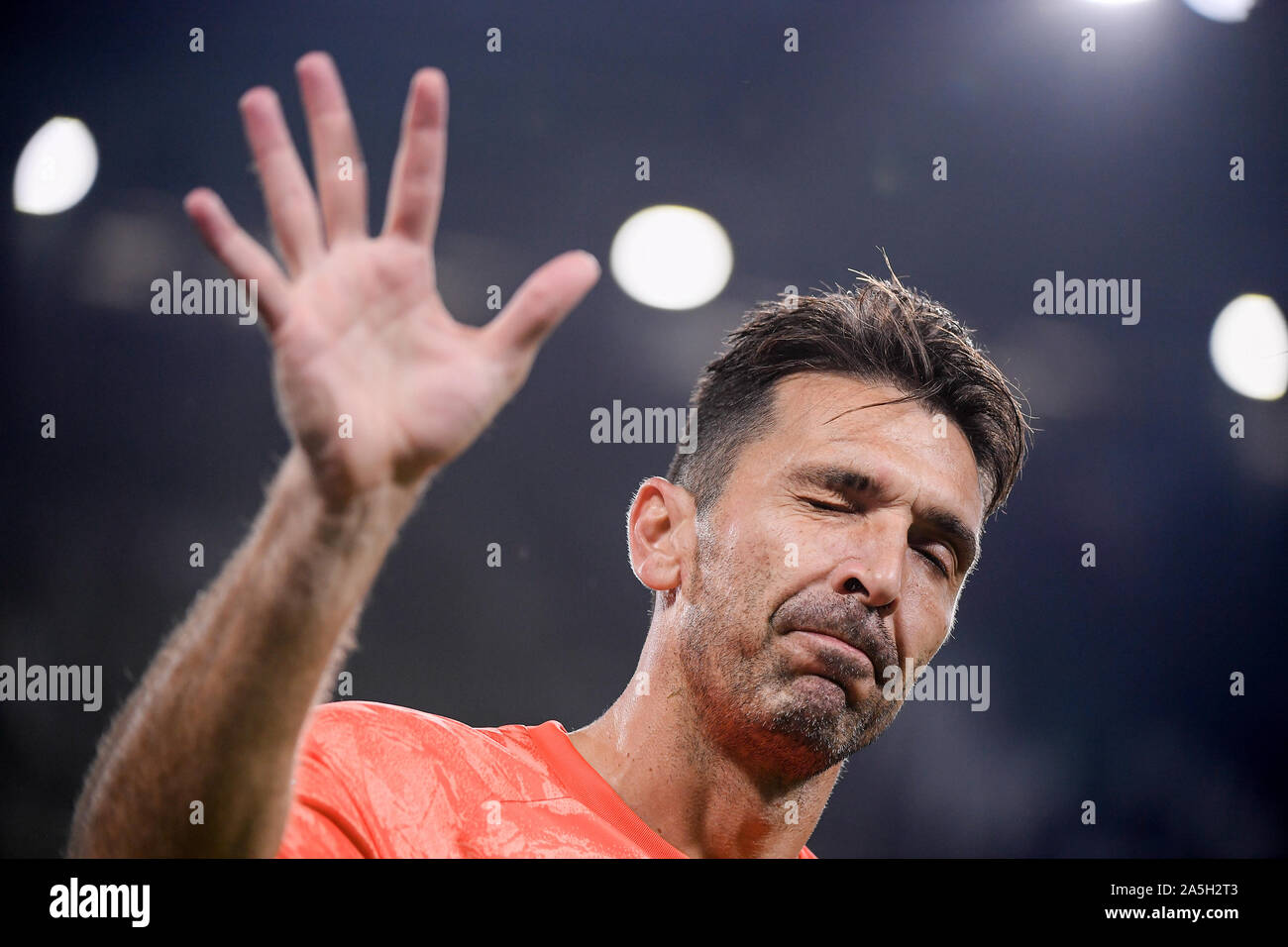 Gianluigi Buffon Juventus Spieler während der juventus - Bologna Fußballspiel in der Allianz Stadion in Turin Stockfoto