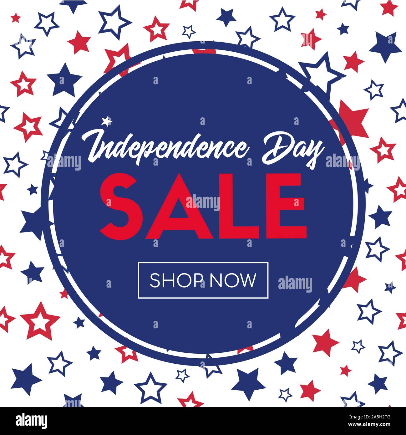 Tag der Unabhängigkeit verkaufen. Jetzt einkaufen. Vektor banner Vorlage Stock Vektor