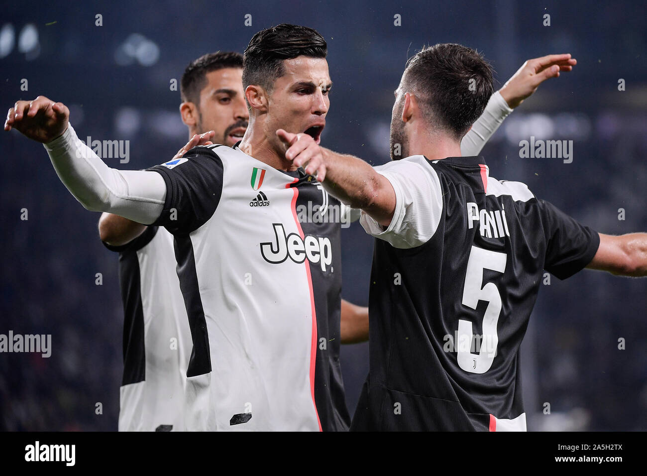 Juventus Spieler Cristiano Ronaldo während der juventus - Bologna Fußballspiel in der Allianz Stadion in Turin Stockfoto
