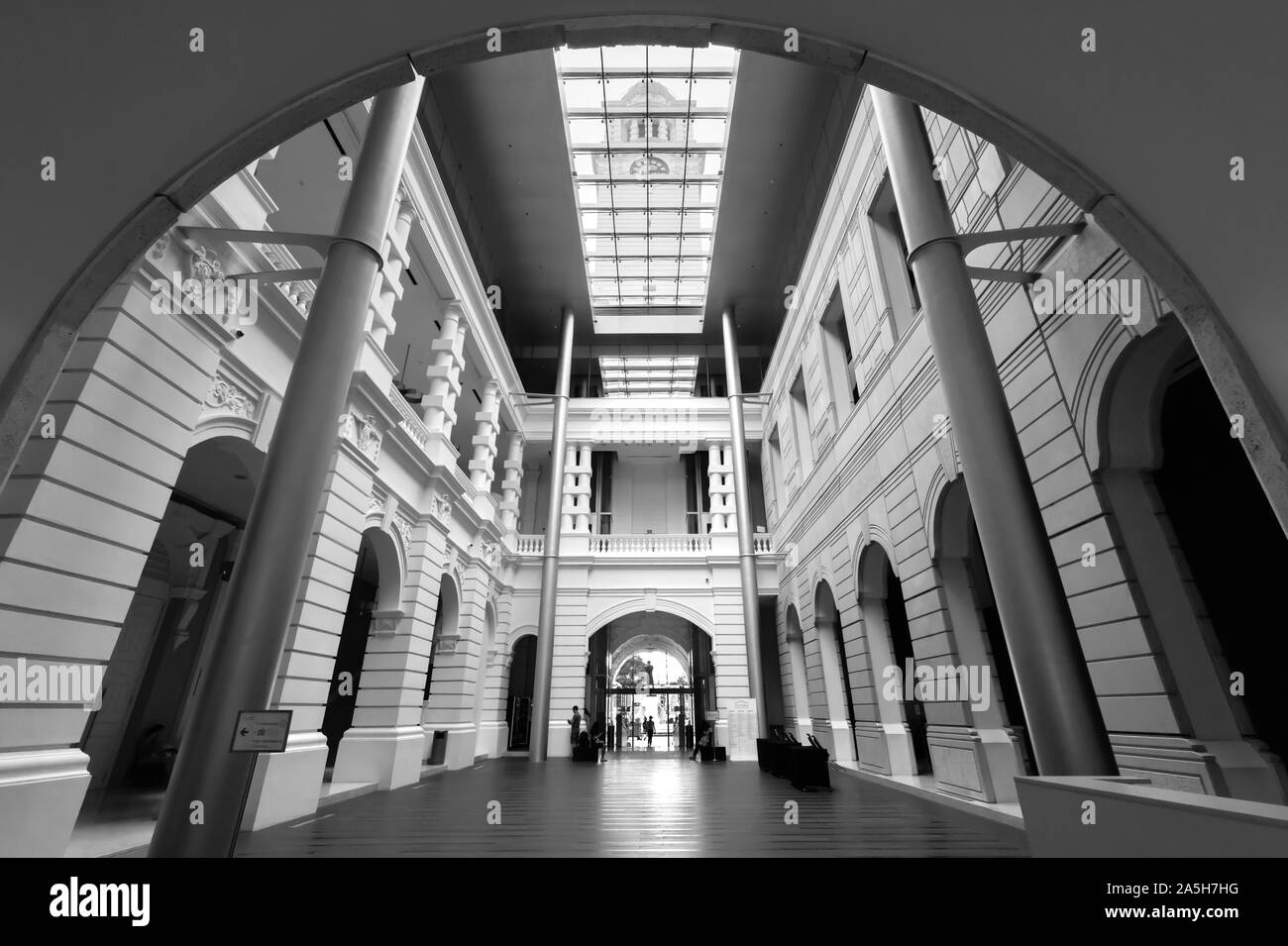 Singapur-05 Mai 2018: Einrichtung von Victoria Theater- und Konzertsaal mit modernistischen Element nach der Renovierung Stockfoto