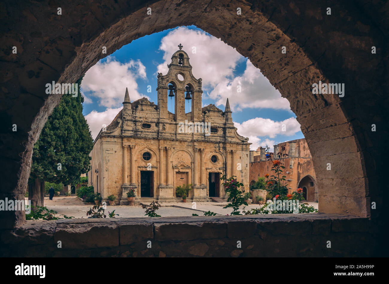 Arkadi Kloster Moní Arkadíou (Griechisch) ist ein russisch-orthodoxen Kloster, in der Nähe von Rethymno. Es ist eines der ältesten Klöster auf Cre Stockfoto