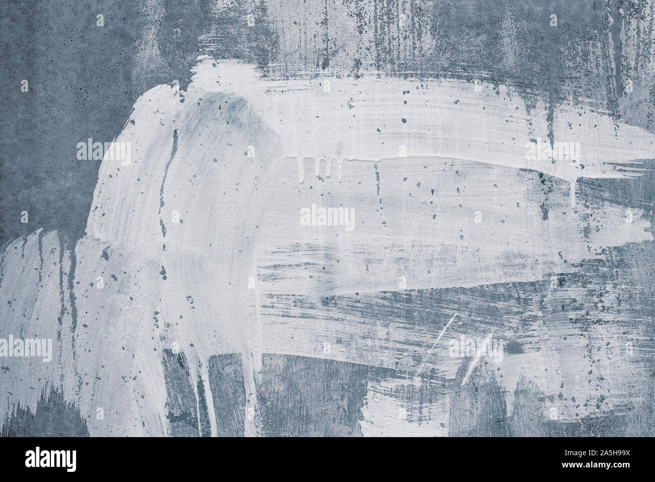 Abstract grunge Wand. Platz Textur. Moderne Architektur, Kunst Design. Weiße Flecken, Farbe Flecken auf grauem Beton Oberfläche. Stockfoto