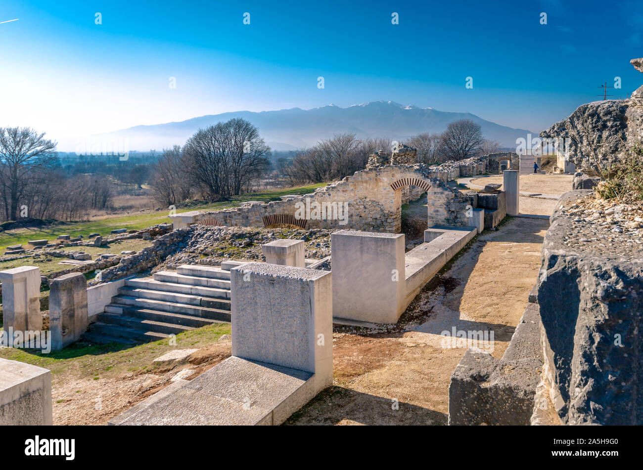 Philippi ist in der Nähe der Ruinen der antiken Stadt und ist Teil der Region Ostmakedonien und Thrakien in Kavala, Griechenland. Stockfoto